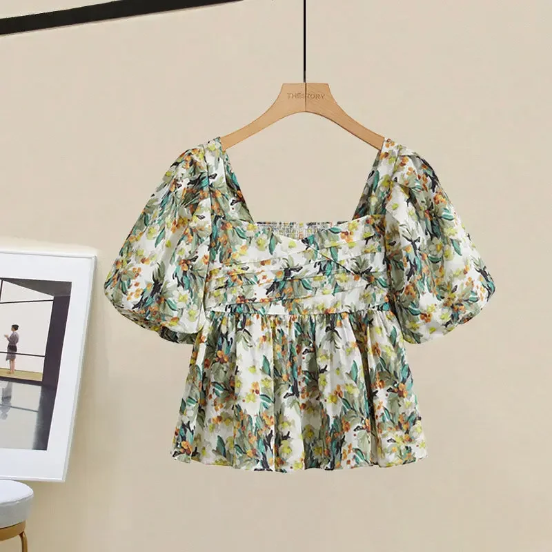 Floral top one-piece