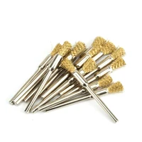 15Pcs 5mm Brass Rotary Wire Wheel Pencil Polising Brushes Steel Wire Wheel Brushes For Power Drill Tool Polishing Cleaning Tools 2