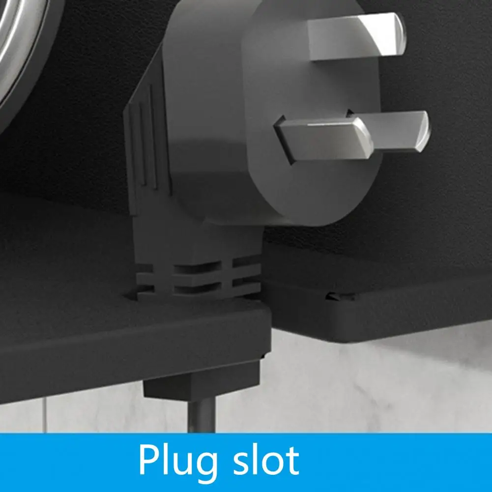 26*13cm Hair Dryer Holder Strong Bearing Capacity 3 Compartments Winding Design Wall Mounted Hair Dryer Stand Bathroom Supply