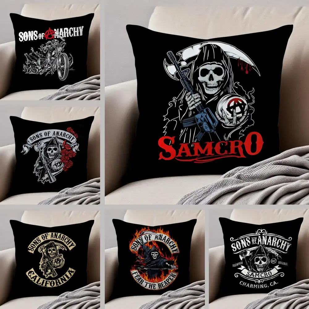 American Biker Drama S-Sons of Anarchy 쿠션 커버 투척 베..