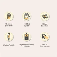 Extracteur de jus portable sans fil 1300 ml, nouveau modèle, rechargeable, pour fruits, aliments complémentaires et glace pilée, usage domestique multifonctionnel 2026 5