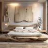 Chinese-style all-solid wood bed, wabi-sabi wind peach blossom core homestay furniture log master bedroom 1.8 meters double bed 6 Chinese-style all-solid wood bed, wabi-sabi wind peach blossom core homestay furniture log master bedroom 1.8 meters double bed 6