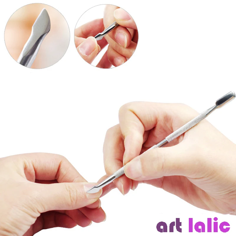 Manicure Tools Stainless Steel Cuticle Remover Double Sided Finger Dead Skin Push Nail Cuticle Pusher 4pcs