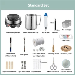 Complete DIY Scented Candle Making Kit with Wax Pot and Melting Plate (Standard set EU)