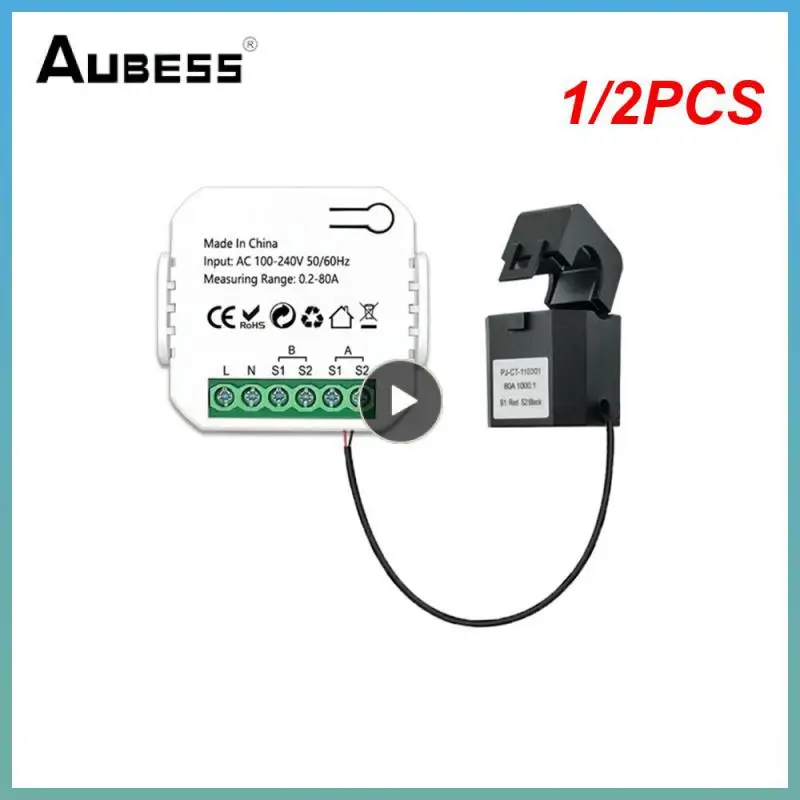

1/2PCS Tuya Smart 2 Way WiFi Energy Meter Bidirection 1/2 Channel with Clamp App Monitor Solar Produced and Consumed Power