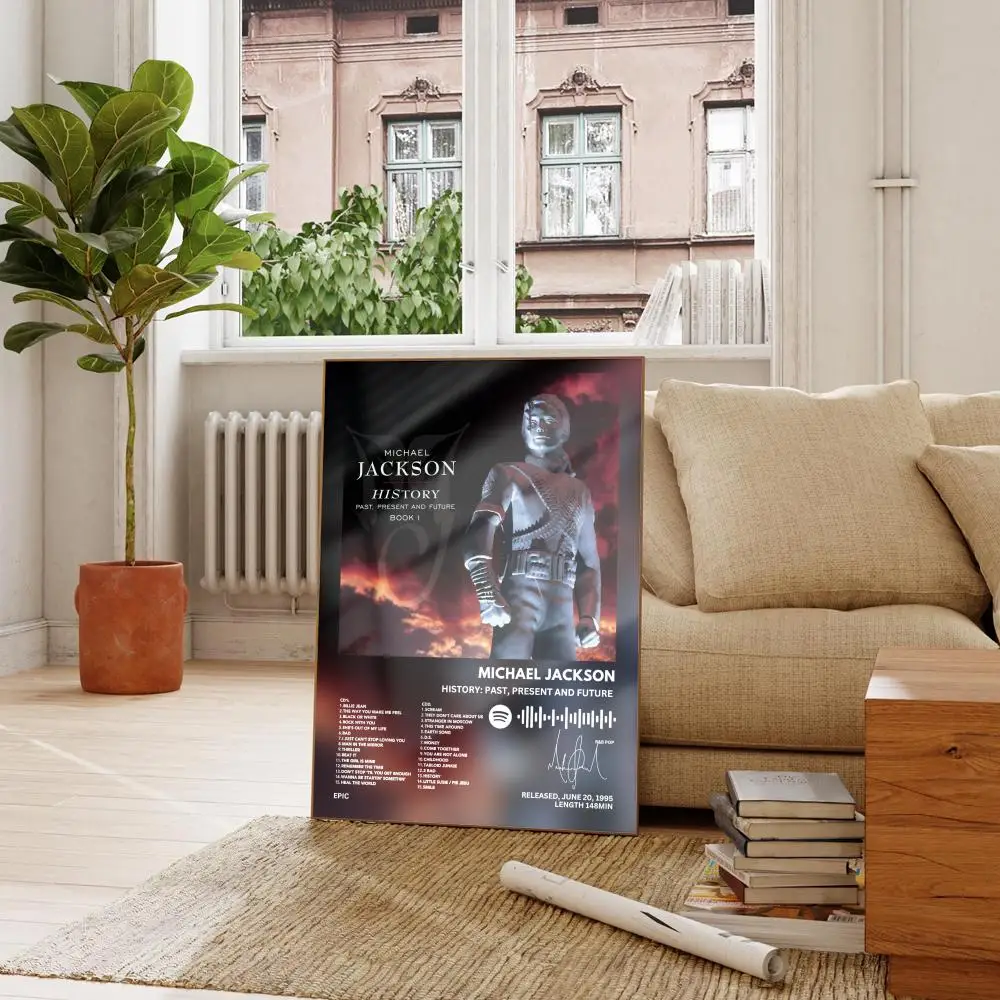 Michael Jackson Poster Art Cover Songs Music Rap Wall Waterproof Paper Sticker For Living Room Home Decor