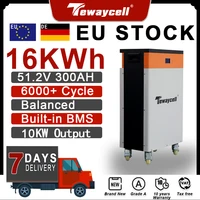 Stock ue 51.2V 48V 15KWh Powerwall 300Ah LiFePO4 batterie 6000 Cycle Lithium fer Phosphate intégré BMS peut RS485 sans taxe 1