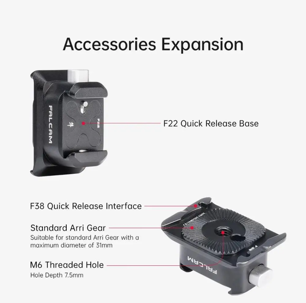 FALCAM F22A3806 F22 to F38 Arri Adapter Quick Release Base Mount Standard ARRI G