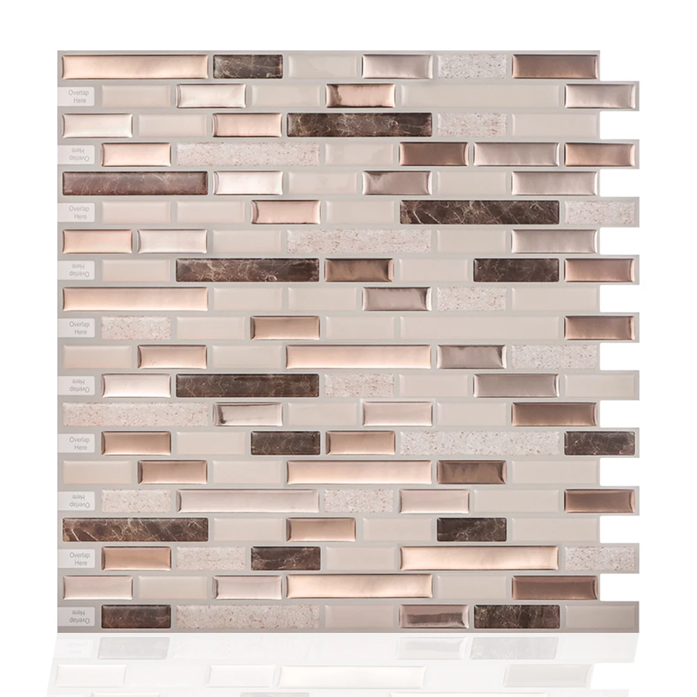 Hot sell self Adhesive Waterproof Kitchen Bathroom Vinyl Mosaic 3D Peel