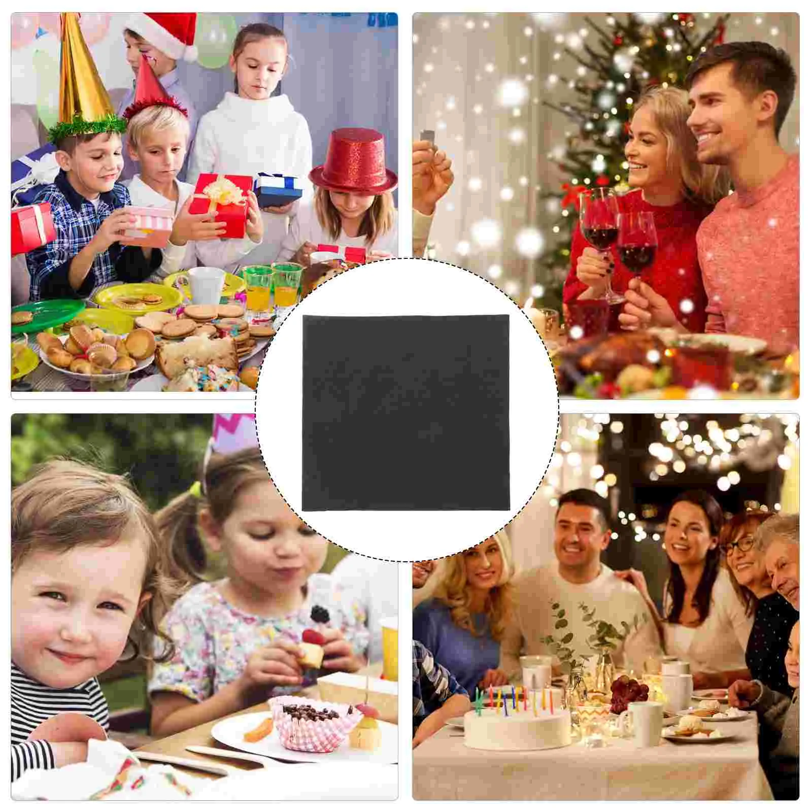 20 Sheets Lunch Napkin Engagement Party Cocktail Napkins Paper Cocktail Thanksgiving Black Bulk disposable tableware paper napkins