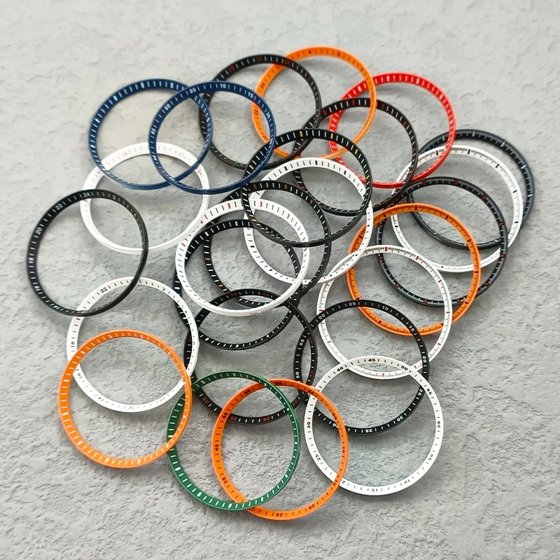 Durchmesser 30,5mm SKX007 Uhrengehäuse Kapitelring Passend für SKX009 SRPD Gehäuse Mehrfarbiger Innenring Herren-Taucheruhr-Ersatzteile – Detail 1