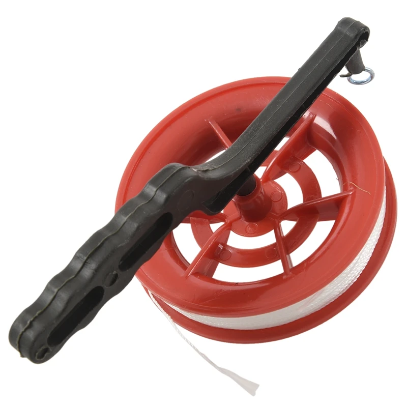 100M Twisted String Line Outdoor Kite Tool Ballbearing Plastic Red Wheel Kite Reel Winder 4