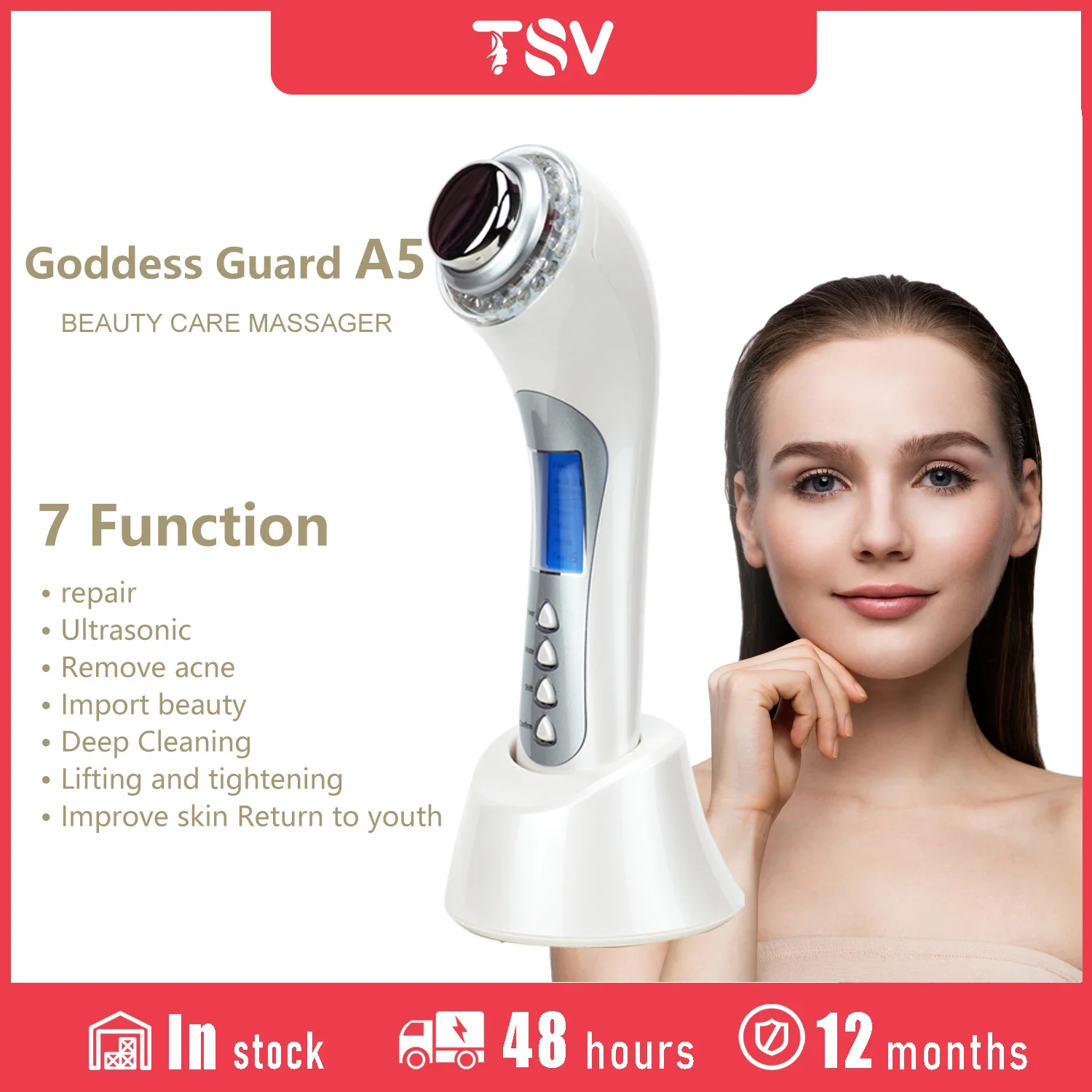 Tsv Beauty Facial Massager, Skin Care Tools 7 In 1 Face Lifting