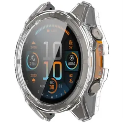 Premium Tempered Glass All - Around Protective Watch Cover with Hard PC Bumper - Fenix 8 51MM (Clear)