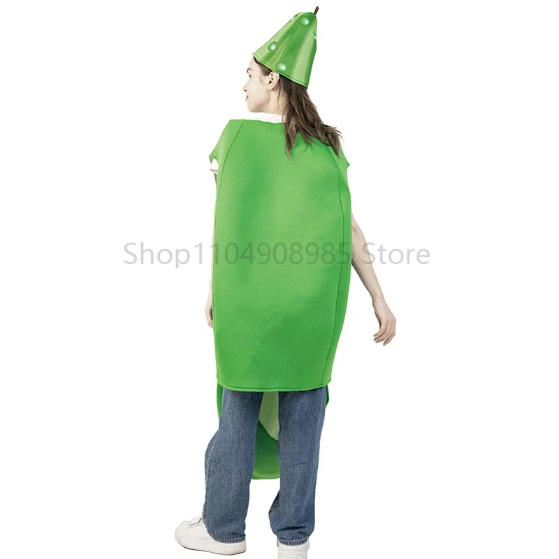 Costumi da Cetriolo per Adulti, Abiti Divertenti per Carnevale, Feste a Tema Cibo, Travestimenti Divertenti, Costume da Frutta - immagine 3