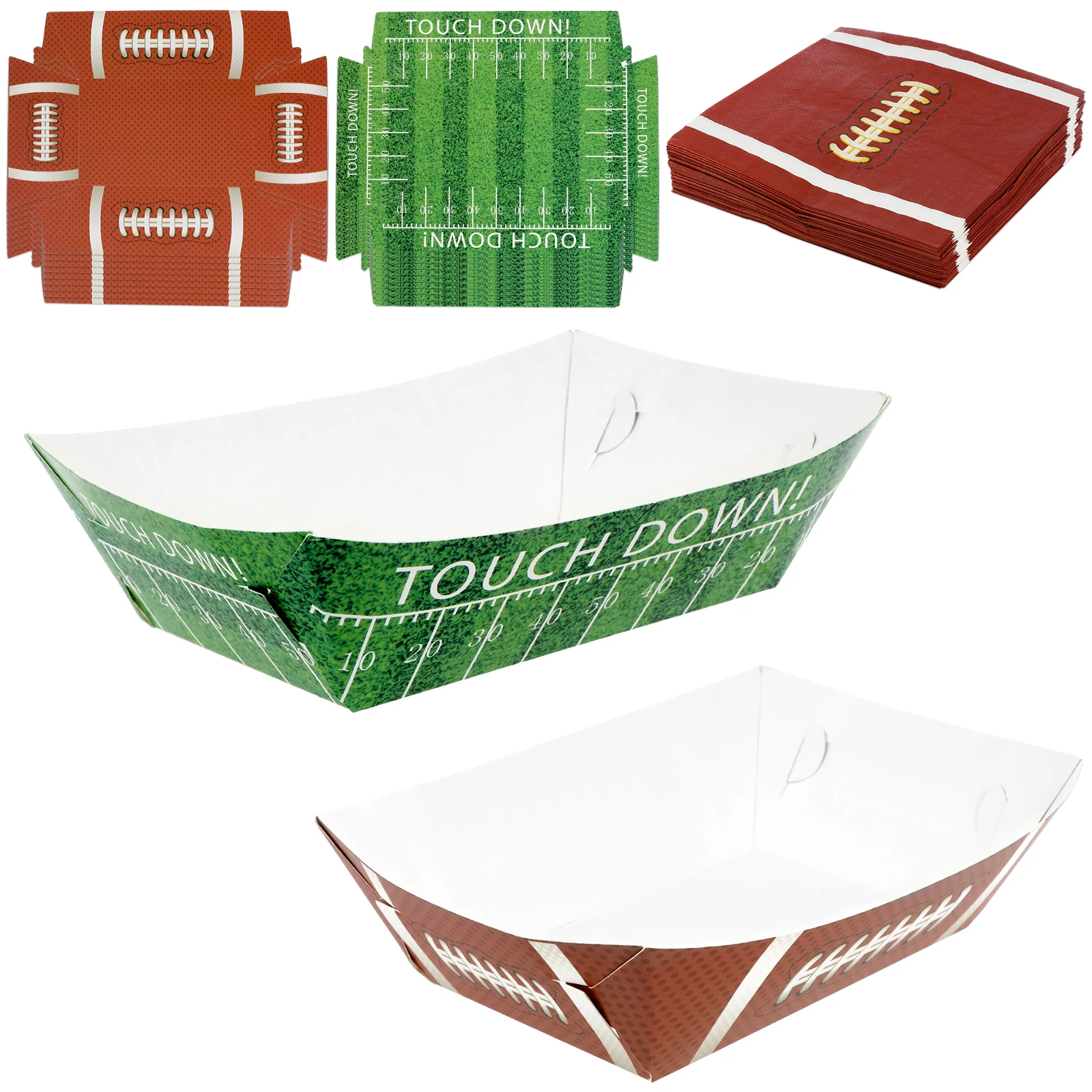 100Pcs Football Paper Napkins and Plates Portable Football Paper Plates and Napkins Easy to Use