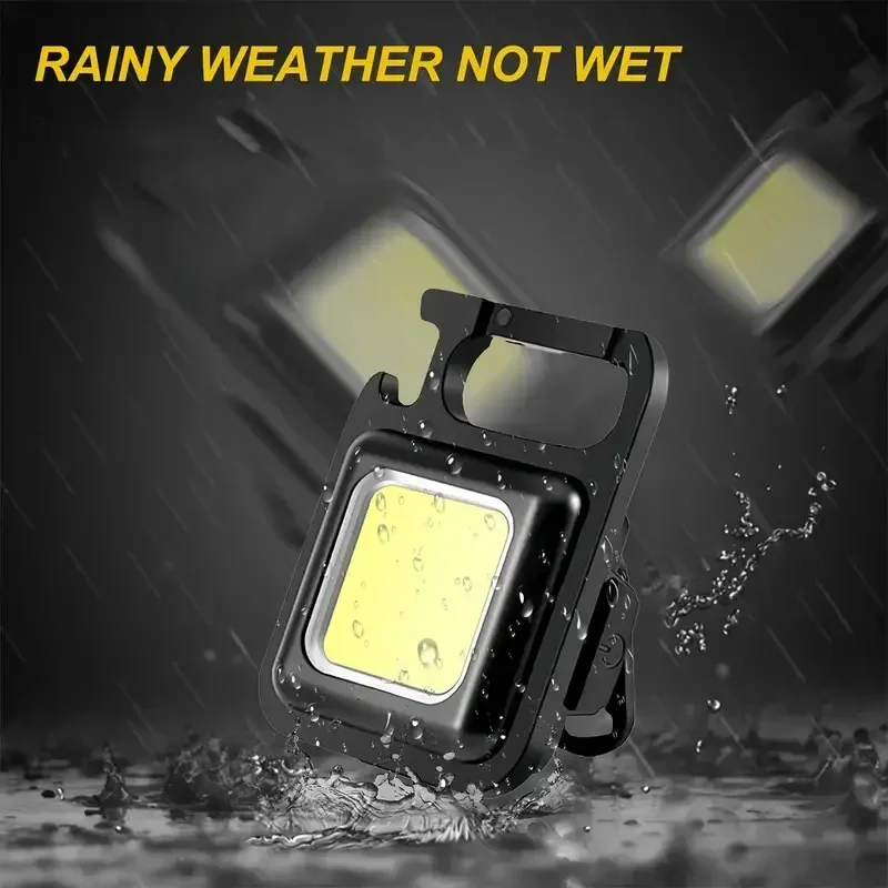 Portable Flashlight Super Bright Mini COB Keychain Charging Torch Camping Lights with Magnet 4 Lighting Modes Work Lamp