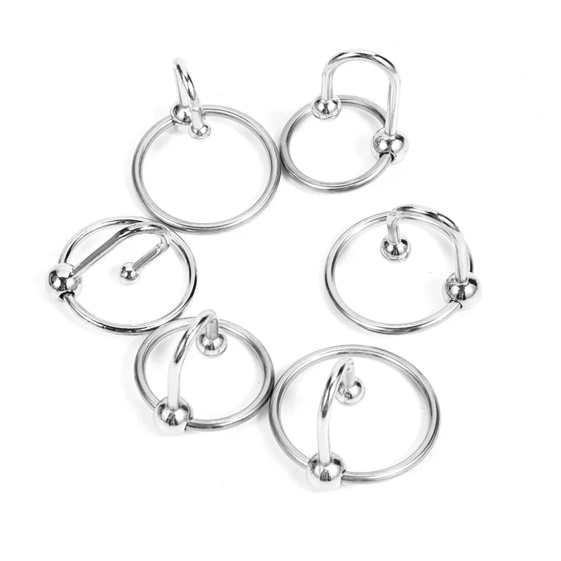 SM Urethral Dilator Cock Ring Stainless Steel Ejaculation Delay Penis Ring Metal Bead Delay Lock Fine Penis Plug Sex Toy penis sex toys For Men