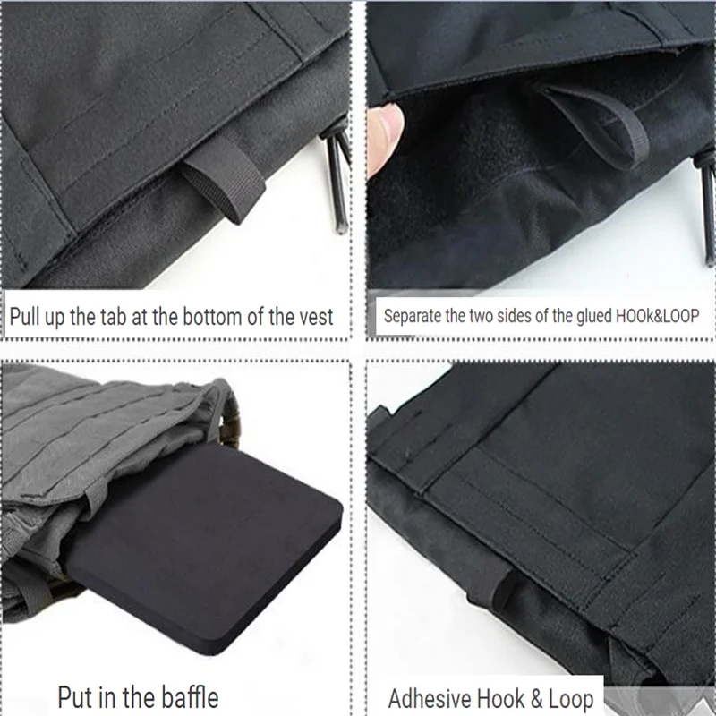 Zlangsports 2pcs 전술 조끼 패드 Airsoft Paintball CS 게임 보호 조끼 플레이트 캐리어 쿠션 블랙