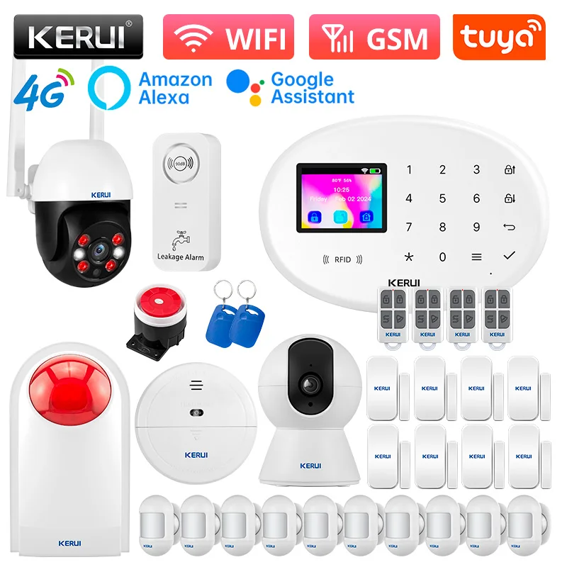 4G/WiFi Intelligent Alarm Tuya Smart Home Alarm System W204 Burglar Alarm 433MHZ