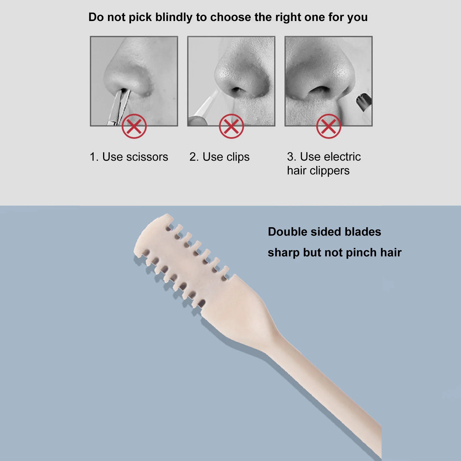 24Pcs Manual Nose Hair Cutter 360 Degree Rotating Nose Hair Trimmer Double Head Nasal Plucker Tweezers Cutter