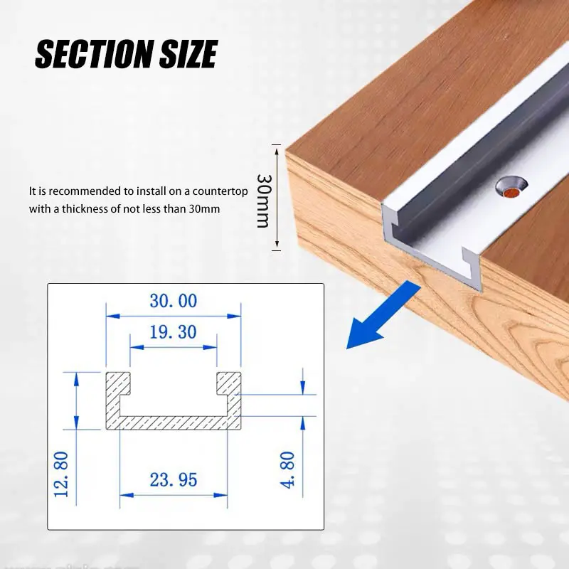 Woodworking T Track Woodworking T Track Slider 30# Woodworking T Track Slot Table Saw Pusher DIY Modifications Workbench Slider 30cm 40cm 50cm Type-30 Universal Track tools