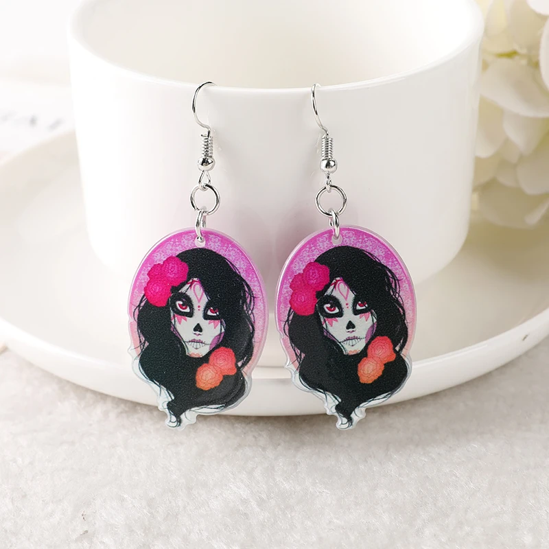 HAQUIL Deathhead Hawkmoth Skull Drop Earrings - Gothic Zinc Alloy Jewelry For Women