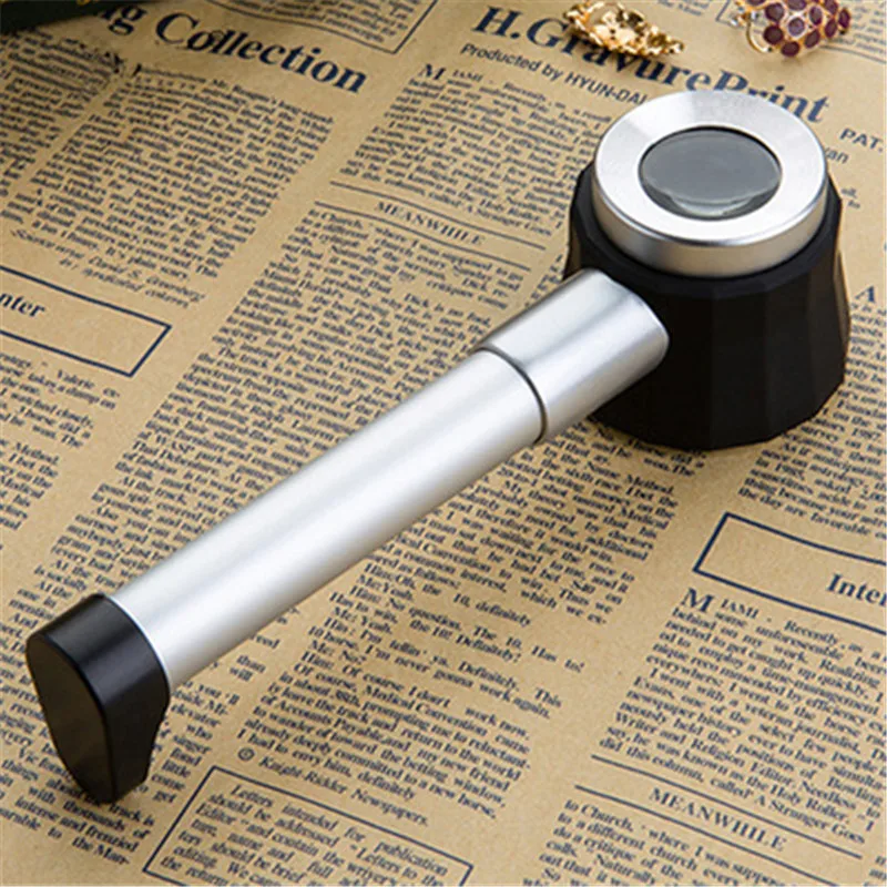 Handheld Illuminated Loupe Glasses Magnifier  With UV Light Dermatoscope Clear Vision Measure Scale Optical  Magnifying Glass