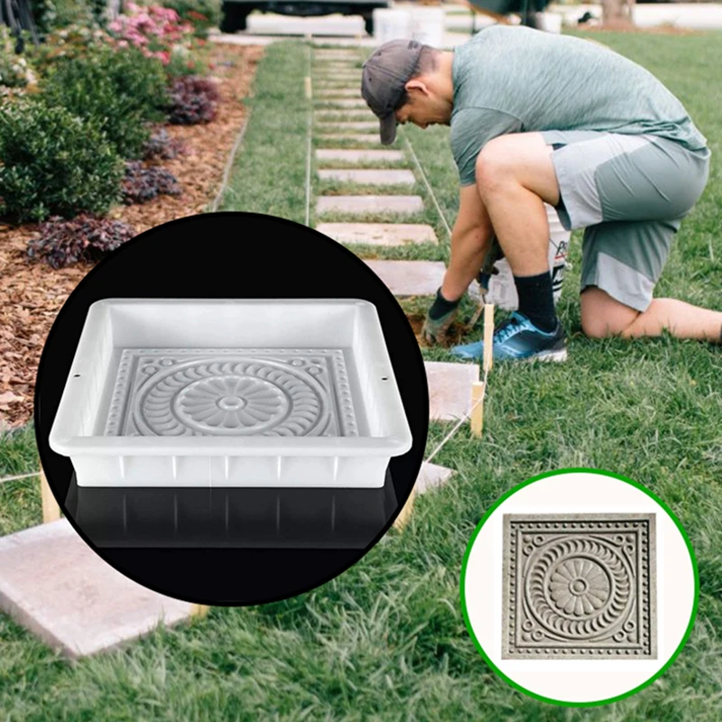 Beautiful Petal Cement Mold DIY Walkway Cement Paving Mould Cement Brick Carving Mold Courtyard Retro Brick For Garden Courtyard