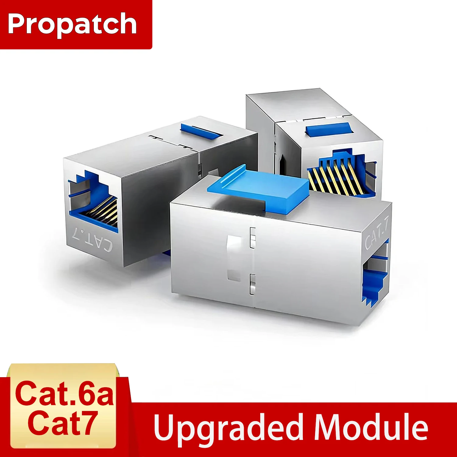 프로패치 업그레이드 Cat6a Cat7 RJ45 커플러 차폐형 암-암 10Gbps 이..