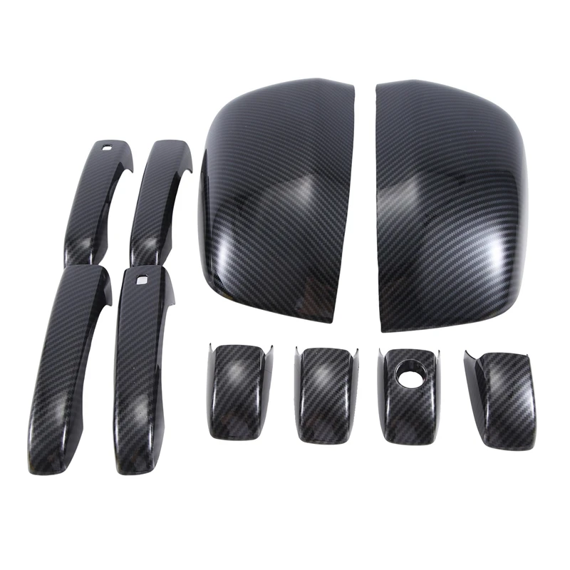

Carbon Fiber Mirror Covers+Door Handle Covers For Jeep Grand Cherokee Dodge Durango 2011-2020 Parts