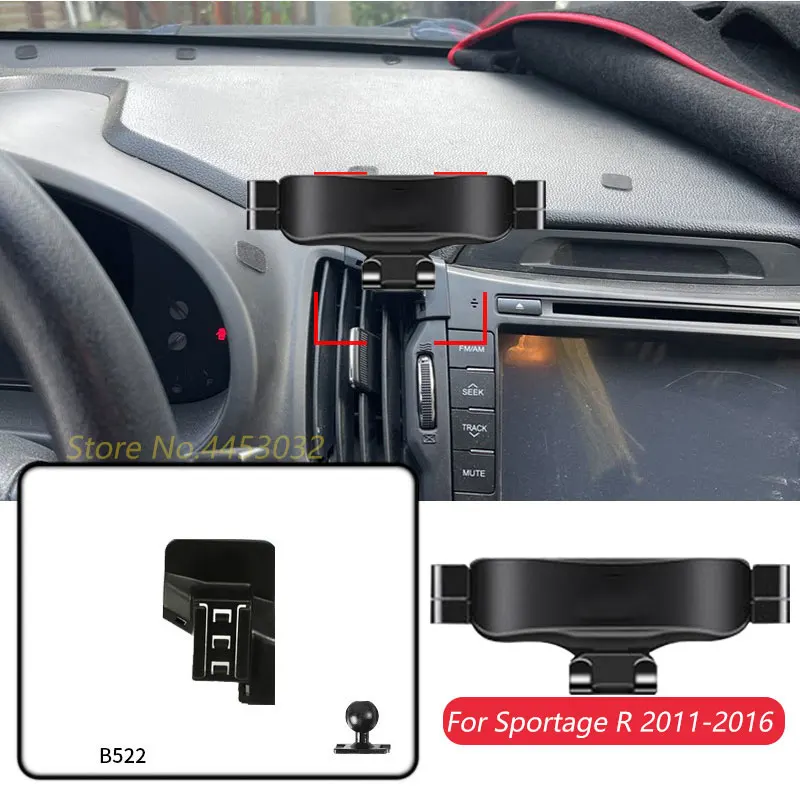 

Гравитационный Автомобильный держатель для телефона для Kia Sportage R 2011-2016, базовое крепление, Специальная подставка для GPS, регулируемый кронштейн, аксессуары для интерьера