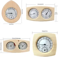 5 Type Original Wood Hemlock Sauna Hygrothermograph Durable Thermometer Hygrometer Humidity Temperature Measure Gauge For Indoor 2