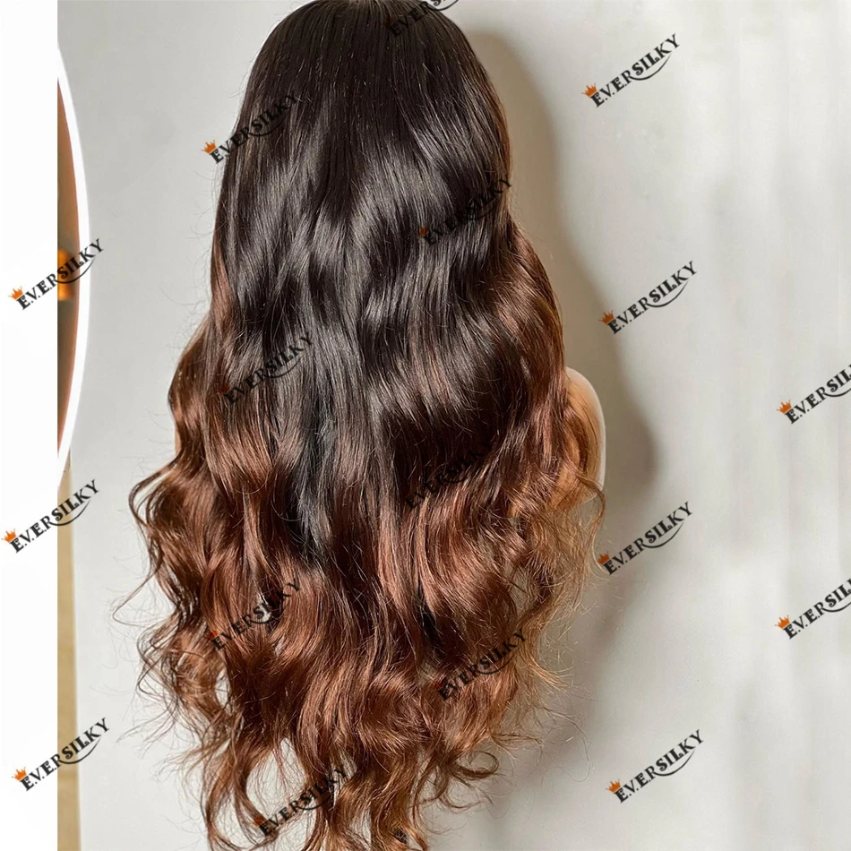 Бразильские человеческие волосы Remy, полностью машинное изготовление, парик с эффектом омбре, коричневая часть V, натуральные волны, дешевый парик из человеческих волос U-образной формы без клея, легко носить