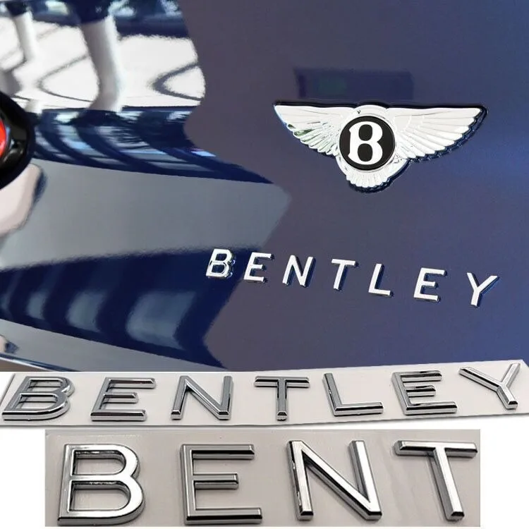 Auto-Heckklappen-Emblem-Aufkleber, Heckbuchstaben-Abzeichen, Aufkleber für neue Bentley Flying Spur Continental GT Bentayga Mulsanne Zubehörteile