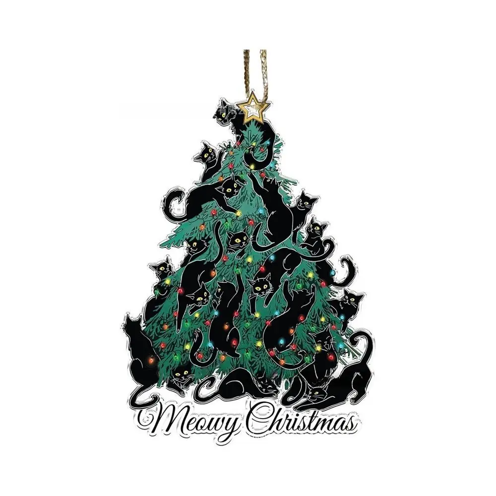 Acrylic Pet-Themed Christmas Tree Hanging Ornament - Festive 2D Design