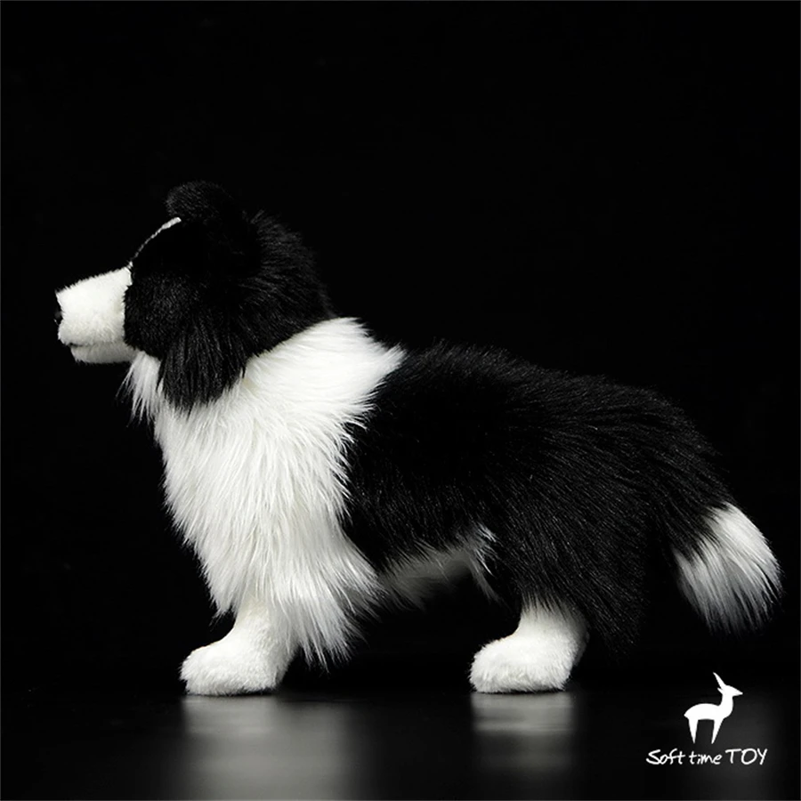 Фото Высококачественная аниме милая плюшевая овечья собака Border Collie плюшевые игрушки Реалистичные животные имитация Мягкая кукла Kawai игрушки подарки №3