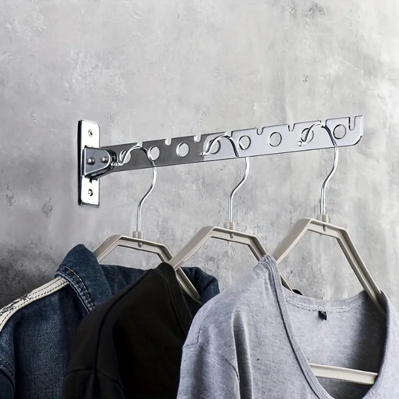 

Wall Mounted Stainless Steel Clothes Hangers, Space Saving Hanger, Indoor
