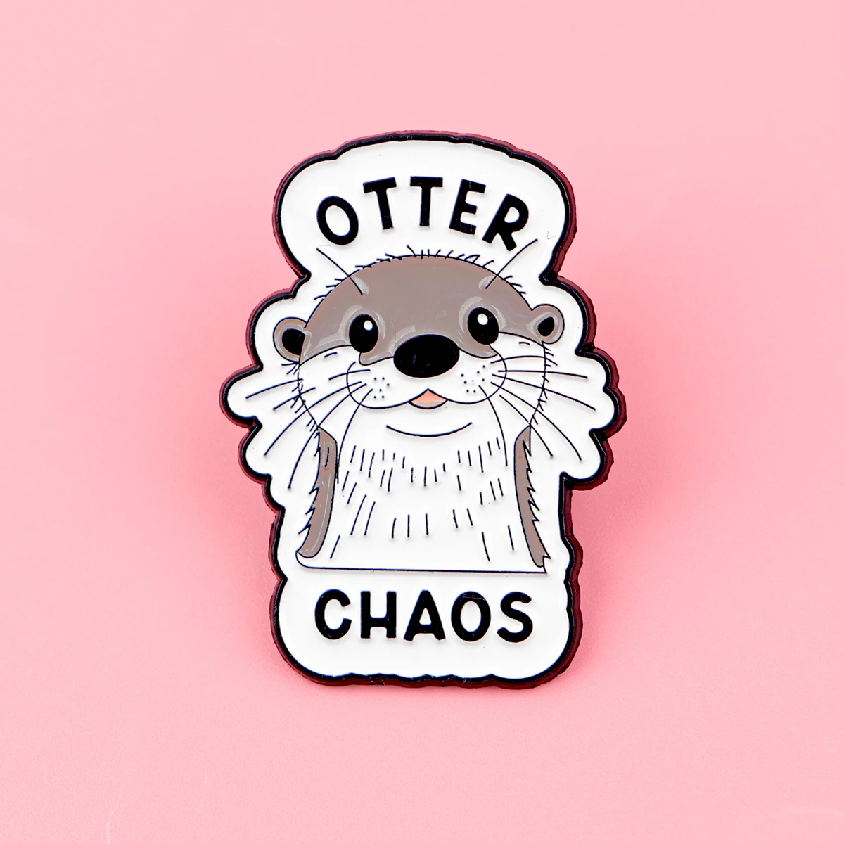 Charming Otter Enamel Pin – Whimsical Animal Brooch for Clothing Accessories and Gifts