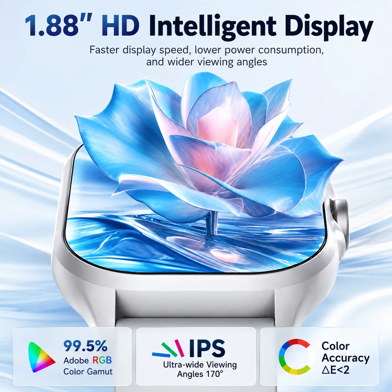 New Smart Watch Bluetooth Calling 1.88" HD Screen Fitness Tracker Raise to Wake Sleep Monitor Multi Sport Modes DIY Watch Face
