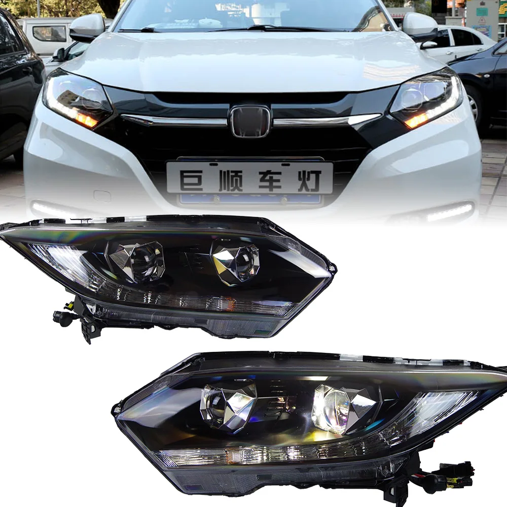 

Фары для Honda HRV 2016-2019, автомобильные светодиодные фары DRL Hella, ксеноновые линзы Hella Hid H7 Vezel, автомобильные аксессуары