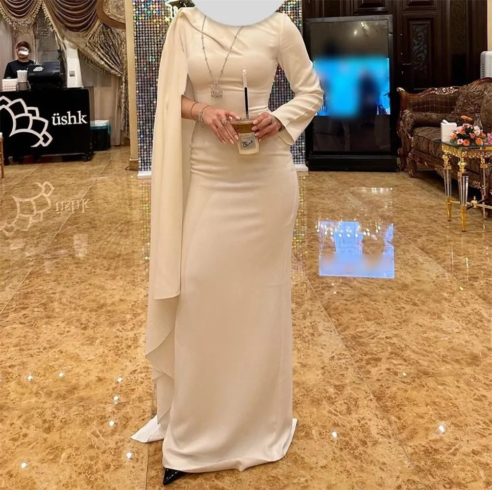 Beige High Neck Tight Prom Dress Long Sleeves With Floor Length Evening Dresses Elegant Formal Women Party Gowns