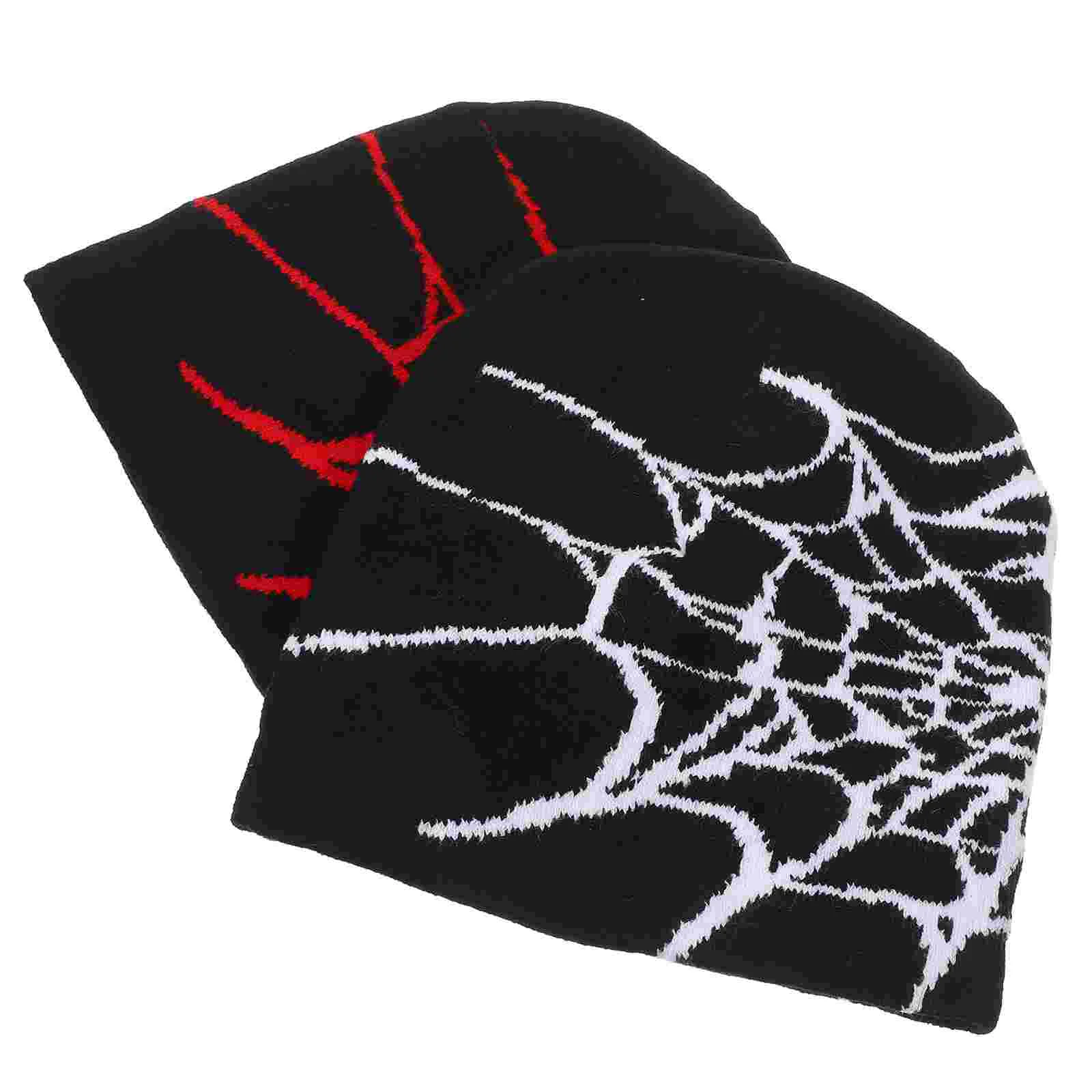 

2pcs Knit Hat Funny Knitted Caps Beanie Hat Thicken Knitting Hat Supply