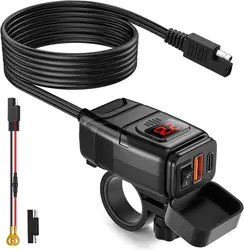 RapidCharge 12V USB Motorcycle Adapter - High - Speed Power Accessory (Red A and C)