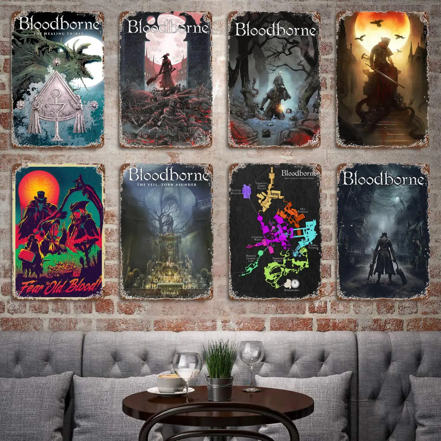 

Bloodborne Video Game metal Decor Poster Vintage Tin Sign Metal Sign Decorative Plaque for Pub Bar Man Cave Club Wall Decoration