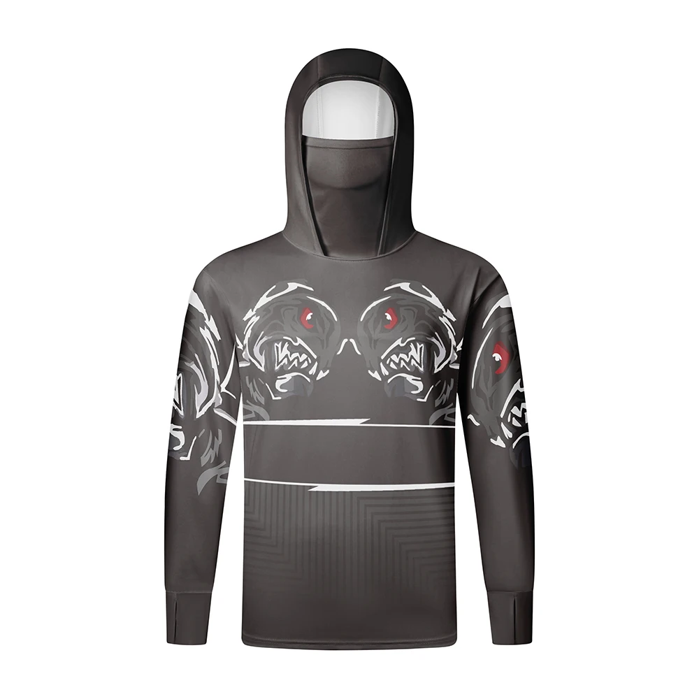 Description Picture 5 of item2024 Fishing Shirts Men Hooded Mask Fish Tops Anti-UV Breathable Clothes Summer Long Sleeve Fishing Shirt