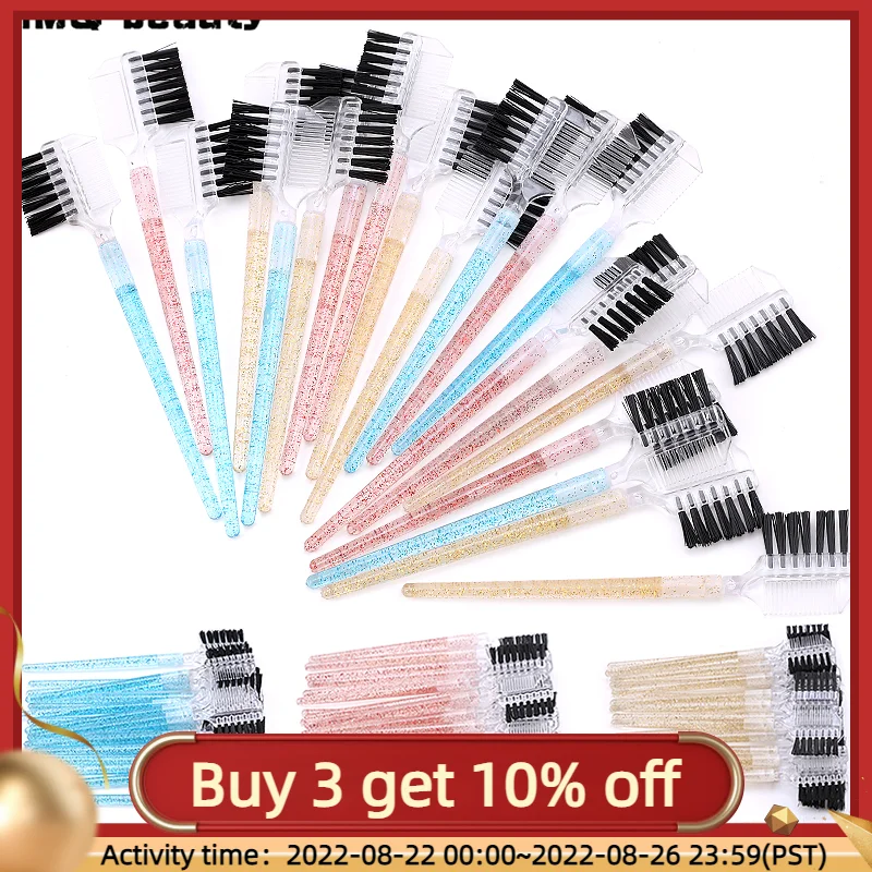 20Pcs 2in1 Eyelash Comb Dual Purpose Crystal Eyelash Eyebrow Brush Comb