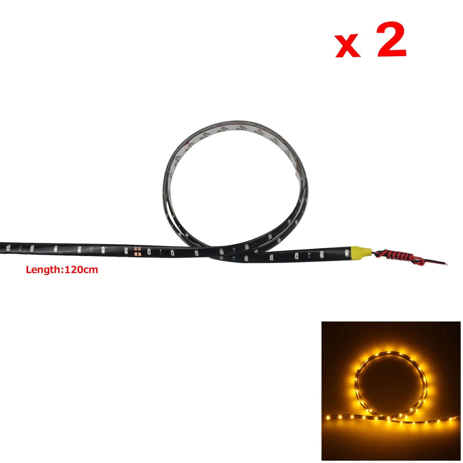 

2X желтая гибкая лента светильник Waterproof 60 1210 SMD СВЕТОДИОДНЫЙ