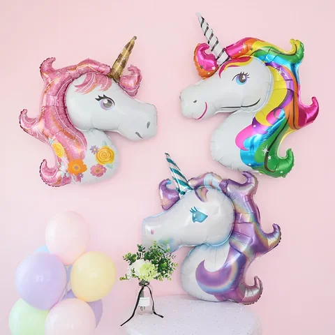 

Unicorn Party Foil Balloons Birthday Balloons Decoration Girl Baby Shower Supplies 2Pcs/Pack Unicorn Birthday Decoration