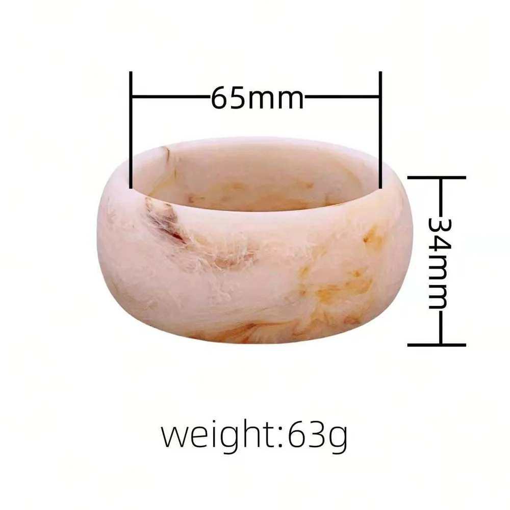 Exaggerated Jelly Colored Dynamic Acrylic 34MM Wide Face Bracelet Made of Environmentally Friendly Resin Circular Bangle bangle bracelet